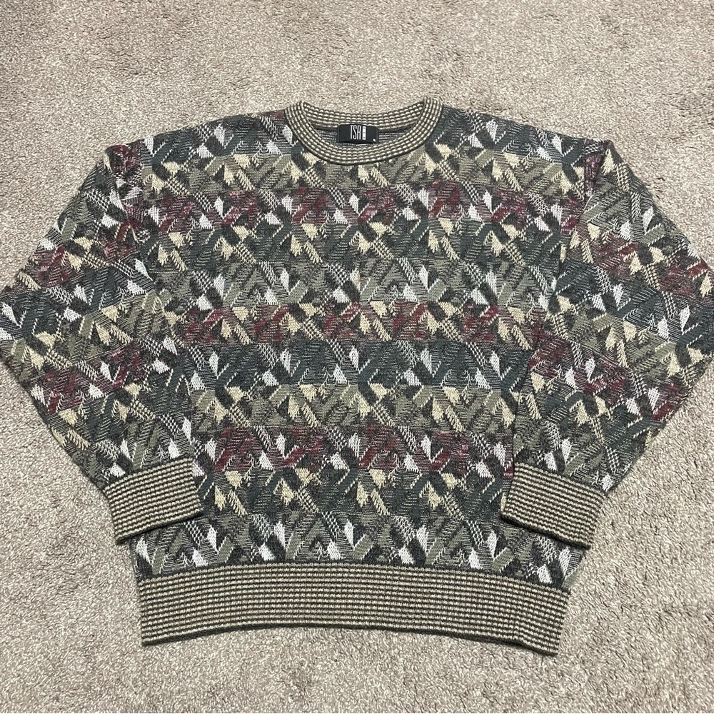 Vintage Men’s TSR Knit Grandpa Sweater Size XL
